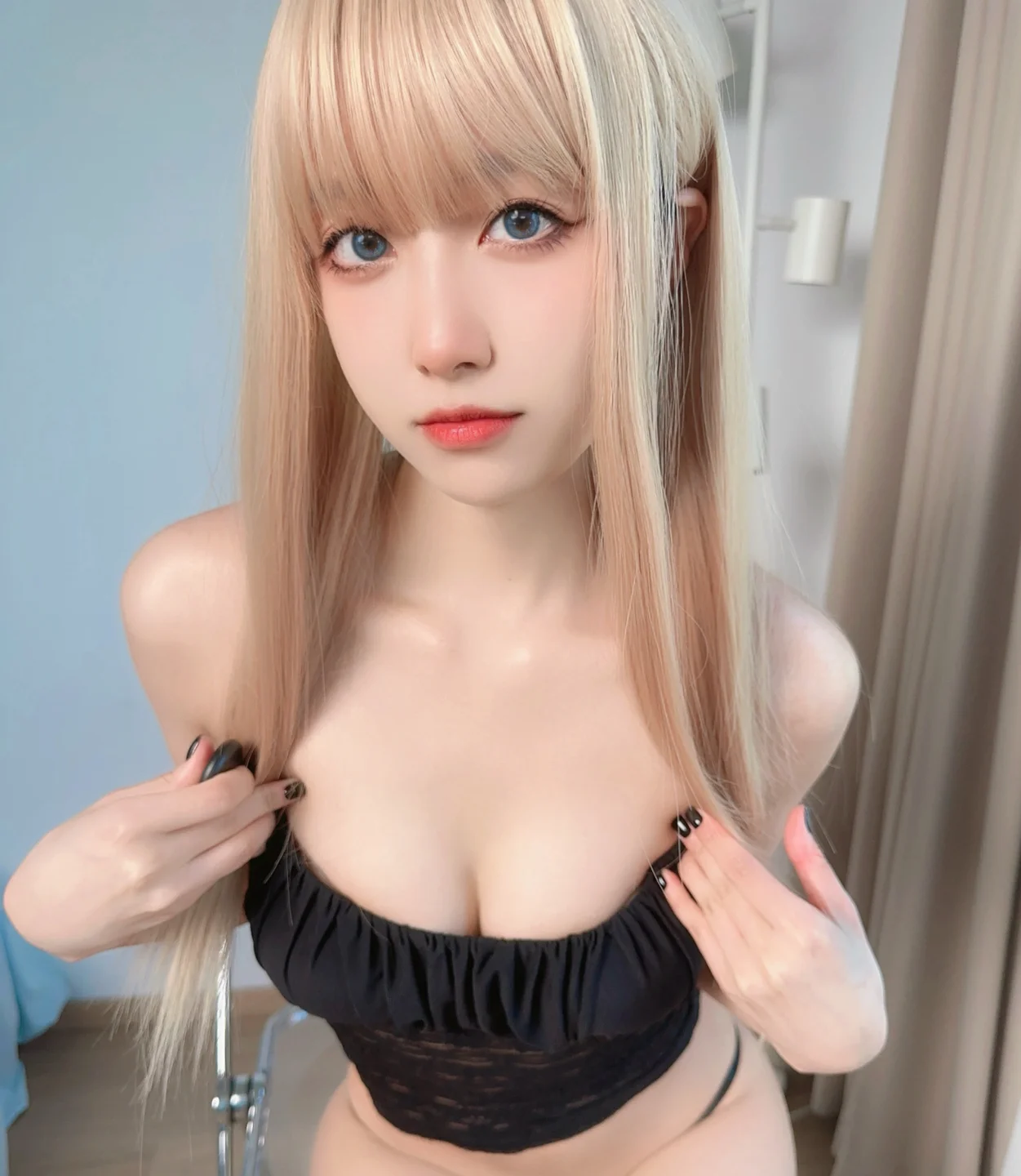 布丁大法 - 黑色吊带 [27P,5V-324MB] tg@simisebaisi 【丝足阁】003.webp